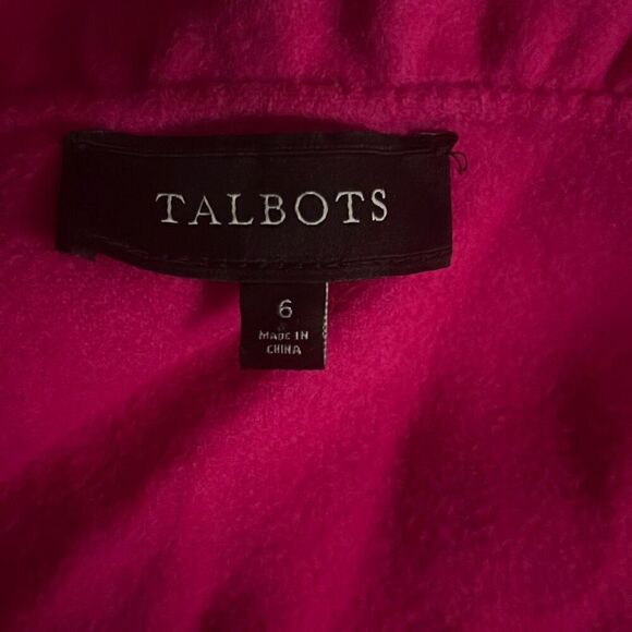 ✨TALBOTS RUFFLE-NECK DOUBLE-FACE SZ 6 HOT PINK JACKET✨ - Picture 6 of 8